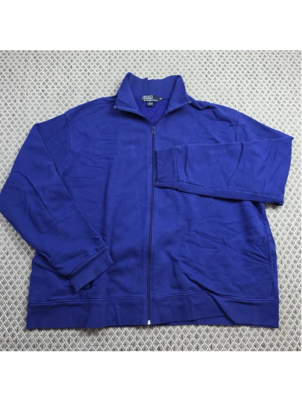 Polo Ralph Lauren Full Zip Sweatshirt Men’s XXL Blue Mock Neck Cotton Jacket